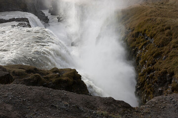 Iceland. Gulfoss waterfall on a sunny summer day.