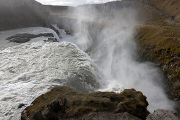 Iceland. Gulfoss waterfall on a sunny summer day.