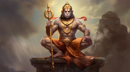 Divine Hanuman: Reverence and Devotion in Religious Imagery