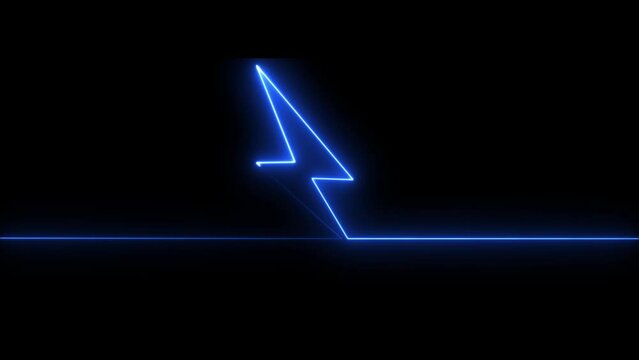 Neon Bolt icon Animation. Flash neon sign. Charge flash icon. Lighting strike flash. 4K animation .
