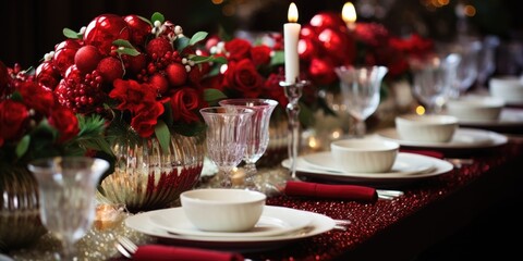Fototapeta premium Gorgeous holiday table decor
