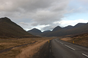 Iceland landscape on a cloudy summer day.