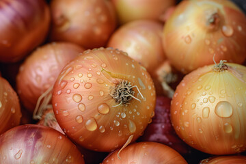 Onions with morning dew