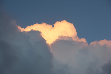 Iceland beautiful sunset clouds on a cloudy summer day.