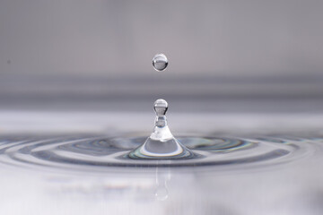Water drop with circular waves