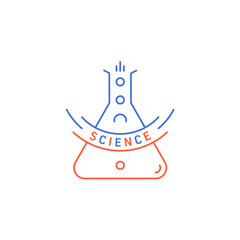 test tube and science word. science concept. science concept for education, university, academy