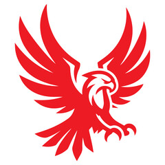 Eagle shape icon illustration red color