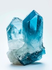 Obraz premium Uncut blue aquamarine crystal.