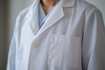 Close up lab coat doctor coat pharmacy medical white coat.