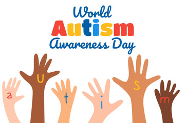 Autism Awareness Day. Background, banner, card, poster with text