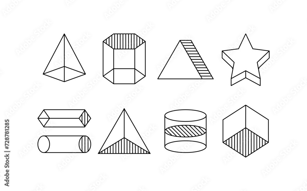Poster geometric line elements set. patterns from rounds. ui and ux design. minimalistic creativity and art
