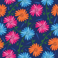 Fototapeta na wymiar seamless pattern abstracts floral flowers composition 