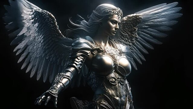Dark warrior angel. Created with Generative AI.	
