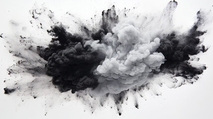 black and white powder explosion  - obrazy, fototapety, plakaty