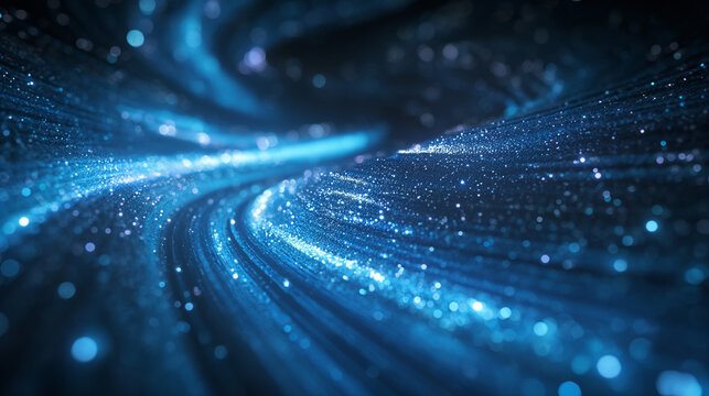 Blue Abstract Background With Stars and Lines