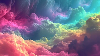 Dreamy clouds intricate pattern background, amazing vivid pops of color, bright and vibrant