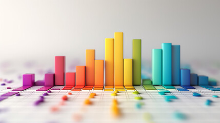 Rainbow Colored Bar Chart on Top of a Table