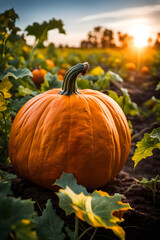 Pumpkin harvest in the garden
