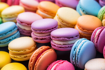 Fototapeta na wymiar Traditional colorful French Macaron sweets