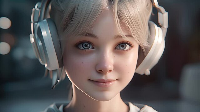 girl with futuristic style. Futuristic fashion. Created with generative AI.