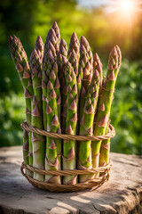 asparagus harvest in the garden