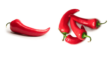 Red hot chili pepper isolated on a white background.