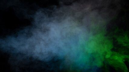 Red and green steam on a black background.