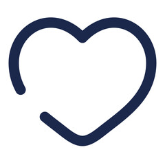 blue heart with a cutt icon on a white background 