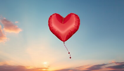 Fototapeta premium Heart Shaped Balloon Floating in the Air
