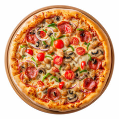 pizza with white background, isolated