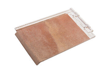 Colored Concrete Roof Tiles Isolated on White Background.