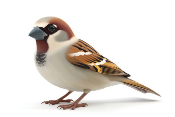 3d illustration of a sparrow on a white background