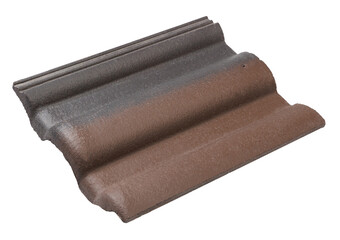 Colored Concrete Roof Tiles Isolated on White Background.