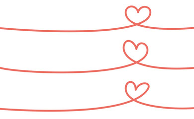 Heart linear illustration. One line continuous doodle for Valentine's Day card. Minimal heart design.