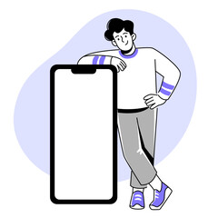 illustration of man with smartphone