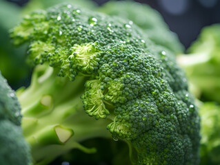 Macro close up of green broccoli 