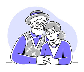 couple of old man and woman