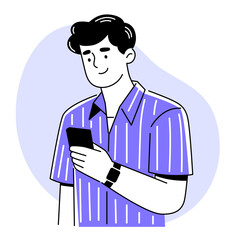 illustration of man with smartphone