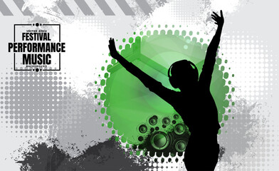 Music event concept for internet banners, social media banners, headers of websites, vector illustration  - 728798255