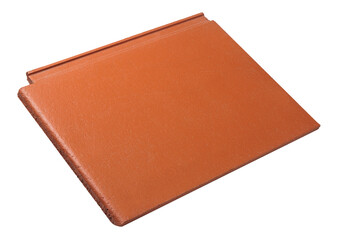Colored Concrete Roof Tiles Isolated on White Background.