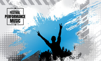 Music event concept for internet banners, social media banners, headers of websites, vector illustration  - 728798605