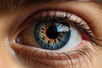 Mesmerizing Blue: An Incredibly Beautiful Close-Up Shot of a Blue Eye, Capturing the Depth and Brilliance of Its Color