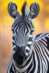 Zebra's Striking Features: Distinctive Stripes and Expressive Eye Close-Up