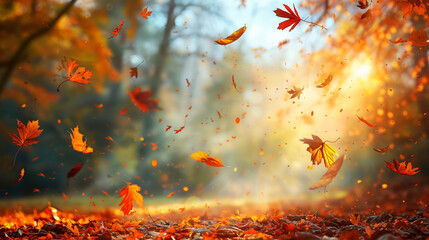 Beautiful autumn landscape with colorful foliage.