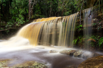 Giluk waterfall cascade in Maliau Basin Sabah Borneo Malaysia