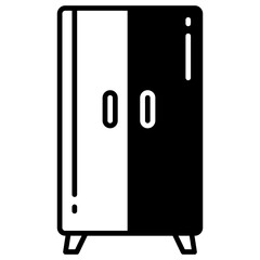 Cupboard glyph and line vector illustration