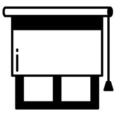 Obraz premium Window curtain glyph and line vector illustration
