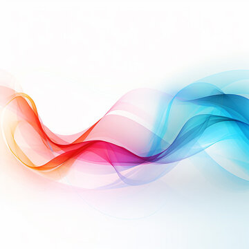 colourful waves on white background made with generative ai © M