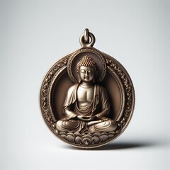thai religious amulet of a small buddha with magical properties - obrazy, fototapety, plakaty