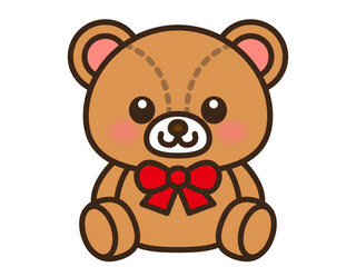 シンプルでかわいいテディベアのベクターイラスト素材
